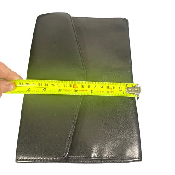 Canyon Outback Black Leather Envelope Clutch Bag Foldover Slim Purse wallet - Picture 4 of 11